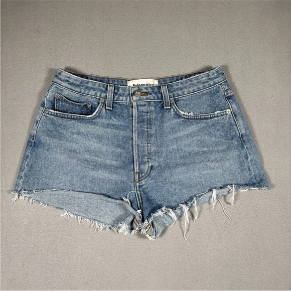 Reformation Pants - Reformation Jean Short Women’s Size 29 Blue Cut Off Caribbean Wash Button Fly